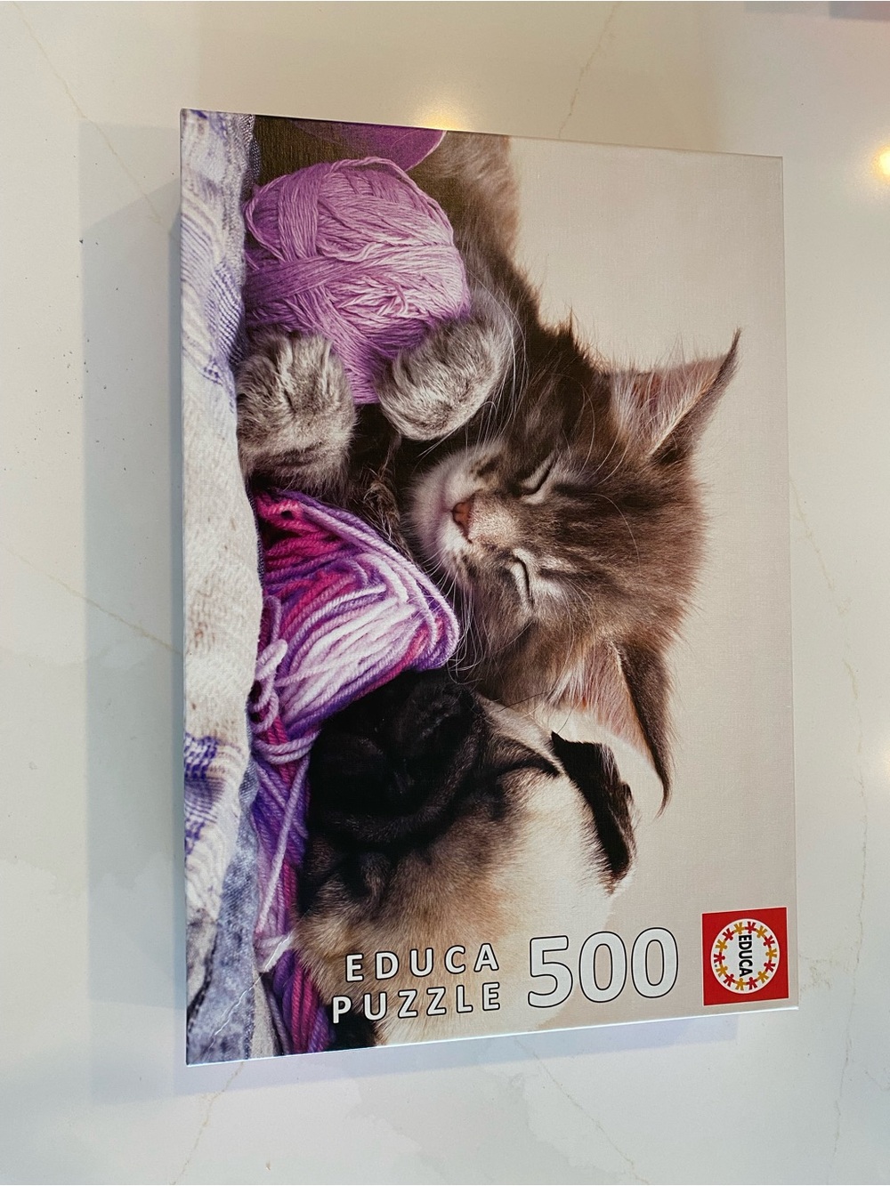 Source Unknown Plush Kitten Puzzle with Purple Yarn